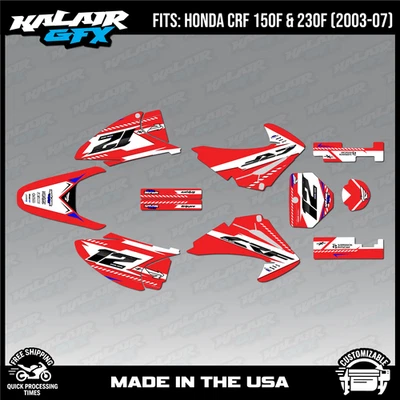 Graphics Kit for  HONDA CRF150F CRF230F (2003-2007)  Lethal Series - Red - Image 1 of 4