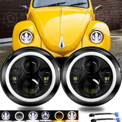 Faros LED PUNTO 7" pulgadas Hi-Lo Halo DRL luces de giro para VW Beetle 1967-1979 Foto 1 de 4