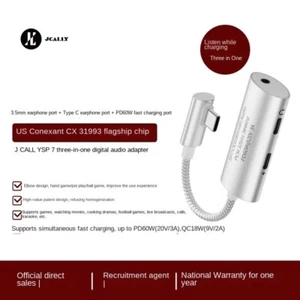Adattatore decodifica cuffie multiplo 3,5 mm + TypeC+porta di ricarica amplificatore DAC - Foto 1 di 14