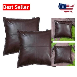 Luxuriöse Lammleder Kissenbezüge - dunkelbraun 20" x 20" - 2er Pack - Bild 1 von 8