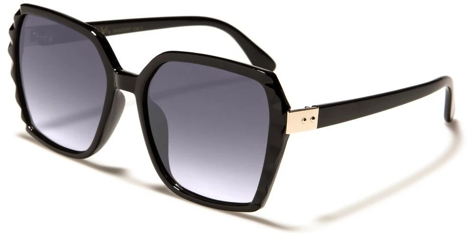 NUEVAS GAFAS DE SOL ESTILO CUADRADO MARCO DORADO NEGRO LENTE CALIDAD MARIPOSA  Foto 1 de 1