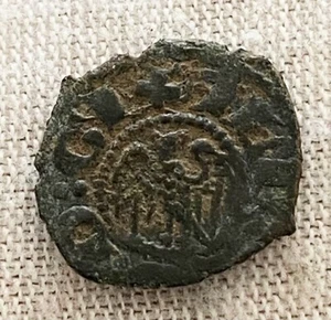 HN Messina Alfonso d'Aragona 1416-58 denaro Cu BB+ MIR#227/2 q870 - Picture 1 of 2