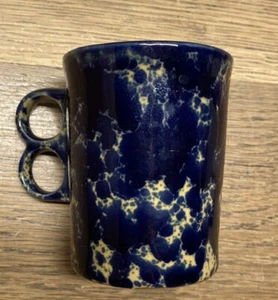 Vtg. Bennington Potters Vermont Blue Agate Double Finger Trigger Mug Cup ~ 1340 - Picture 1 of 9