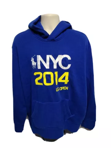 2014 Polo Ralph Lauren US Open Tennis NYC Adult Blue 2XL Hoodie Sweatshirt Cover