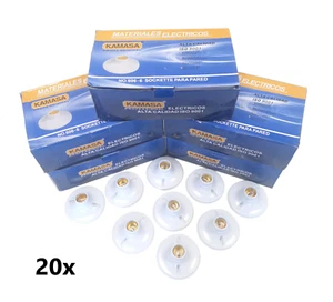 20 x Deckenfassung E27 Wandfassung Lampenfassung Sockel LED Kunststoff Fassung - Bild 1 von 4