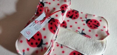EASY PEASY Ladybird!! Bamboo Fleece Topped Nappy Boosters pk5 bamboo absorbent liners