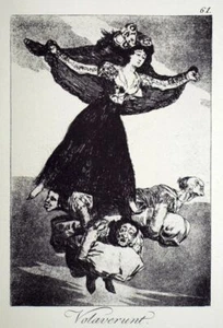 VOLAVERUNT Francisco de Goya, illustration eau forte gravure de los caprichos - Picture 1 of 2