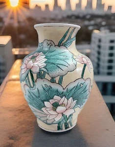 Jarrón Vintage Período República China Porcelana Rojo Marca China c1912-1949 12" - Imagen 1 de 7