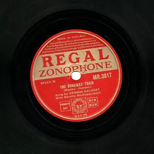 CHILDREN'S CLASSIC " THE RUNAWAY TRAIN " 78 VERNON DALHART REGAL ZONO MR 3817 E- - Imagen 1 de 2