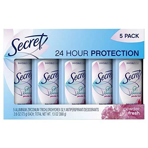 SECRET Invisible Solid Deodorant Powder Fresh (2.6 oz., 5 pk.)
