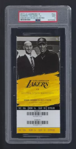 PSA MINT 9 - KOBE BRYANT JERSEY RETIREMENT #8 #24 - LAKERS 2017 FULL TICKET Cover