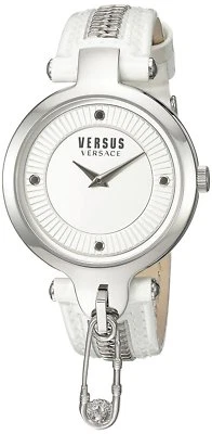 Versus by Versace Women's SOB070015 Key Biscayne White Leather ZIPPER Pin Watch - Image 1 of 4