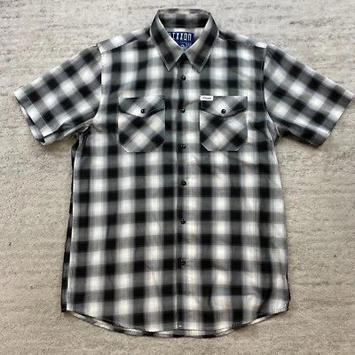Camisa Dixxon Flannel Company Hawthrone Mediana Negra Blanca Bambú Perla A Presión Para Hombres Foto 1 de 4