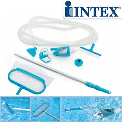 INTEX 279cm Skimmer Pool Reinigungsset Bodensauger Kescher Teleskopstange 28003 - Bild 1 von 4