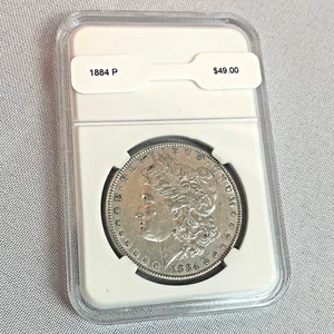 1884 P Morgan Silver Dollar Slabbed $1 Coin - Picture 1 of 3