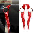 4&#215;Red Carbon Fiber Steering Wheel Button Panel Cover For Toyot@ Prius 2012-2015