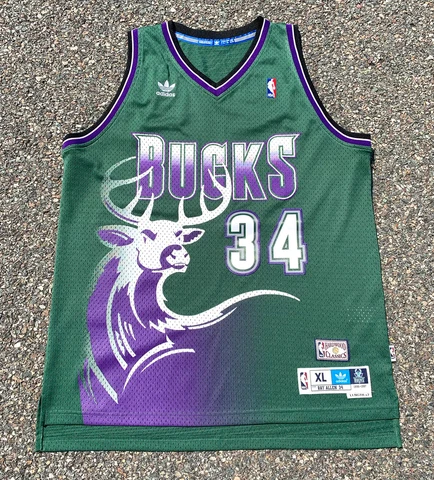 Adidas Hardwood Classics Milwaukee Bucks Ray Allen NBA Basketball Jersey Size XL Cover