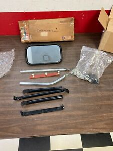 ANTIQUE JEEP WILLYS CJ FC TRUCK OUTSIDE REAR VIEW MIRROR & MOUNT KIT NOS AMC