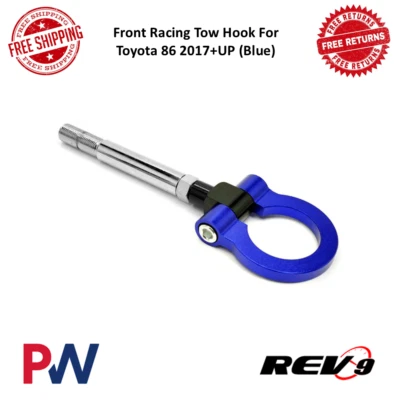 Гоночный буксировочный крюк Rev9 передний, синий, винтовой, алюминиевый для Toyota 86 2017-2020 годов выпуска - Изображение 1 из 3