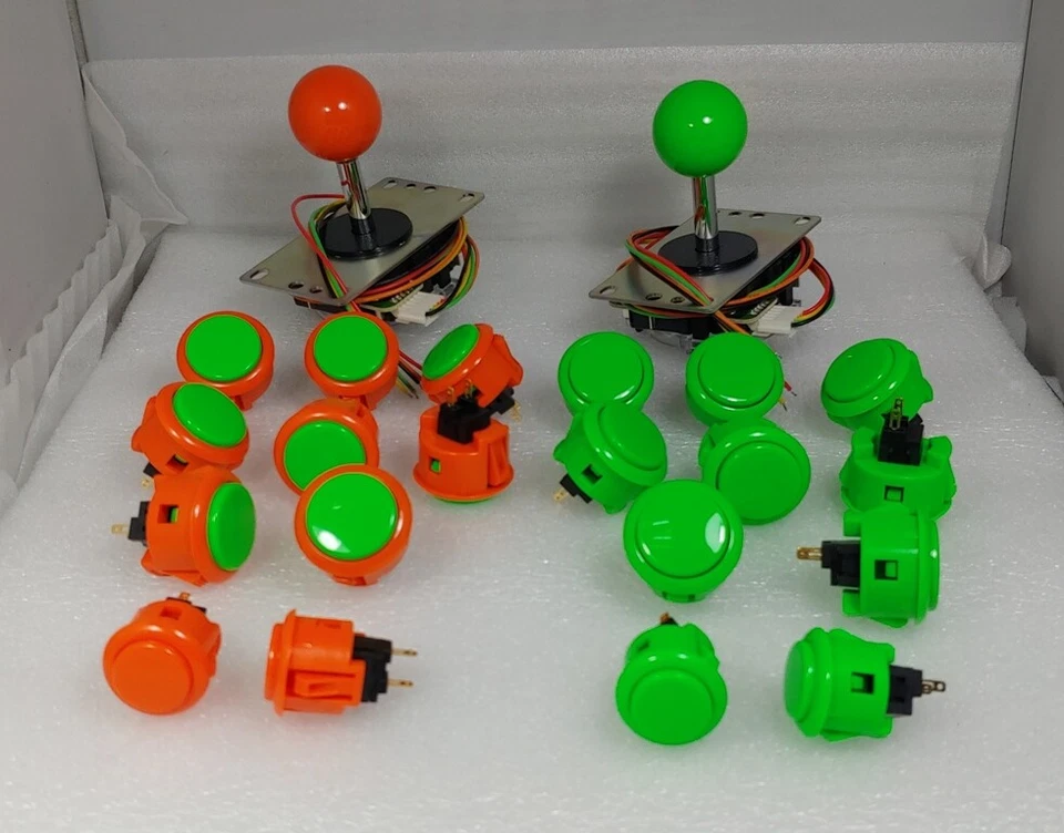 Japan Sanwa 8x Mix Buttons 3x Start PB OBSF-30 Black Video Game Arcade parts