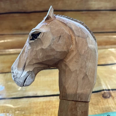 Wooden Hand Carved Horse  - Image 1 of 4
