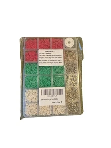 Perlenarmband Set rot, grün, weiß, gold Weihnachtsfarben - Bild 1 von 2