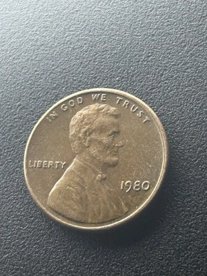 1980 lincoln penny no mint mark rare - Image 1 of 3