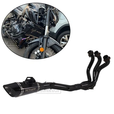 Sistema de silenciador deslizable de escape completo para motocicleta Yamaha MT09 FZ09 FJ09 XSR900 Foto 1 de 4