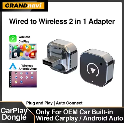Nuovo Wireless CarPlay Android Auto Adattatore USB Dongle Smart Mini Box - Immagine 1 di 4