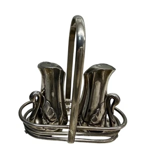 MCM Estilo Francés Cisne Sal Pimienta Coctelera Set Soporte Plateado Elegante Mesa - Imagen 1 de 12