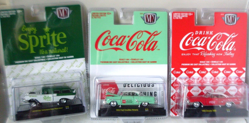 M2 Machines 1:64 Coca-Cola Set of 3 Diecast Vehicles - 52500-RW03