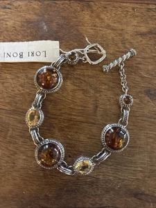 Stunning Lori Bonn Sterling Silver Gemstone Bracelet, 8 Inches, Toggle $320 - Picture 1 of 5