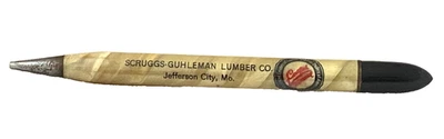 Lápis mecânico vintage 1940 SCRUGGS-GUHLEMAN LUMBER Jefferson, MO publicidade - Imagem 1 de 4