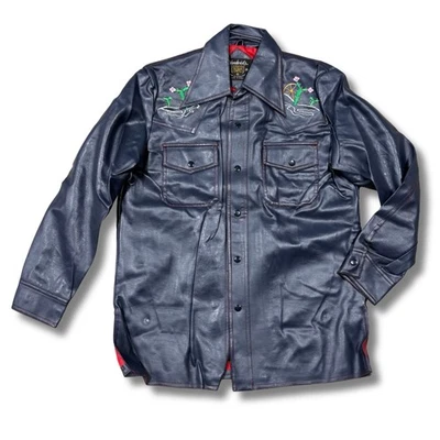 Vanderbilt 70s Western Faux Leather Jacket Embroidered Wagon Korea Vintage M - Image 1 of 4