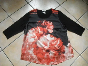 Judith Williams Shirt Gr. 46 HSE 24 schwarz mit Rosen ungetragen - Bild 1 von 2