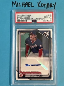 BRADY HOUSE 2024 BOWMAN PAPER AUTO PSA 10 Nationals Pprabho - Picture 1 of 1