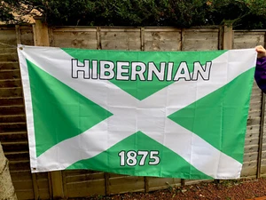 Hibernian FC Hibs Flag 5ft by 3ft - Shirt Scarf Badge Poster Stickers Print - Picture 1 of 1