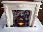 Barbie size dollshouse fireplace mantle, fire grate 1/6 scale detail decorative