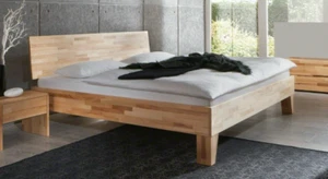 Komfortbett Kernbuche geölt "Größenauswahl" Massivholzbett Doppelbett Ehebett D4 - Bild 1 von 7