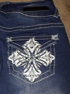 NEW VANITY PREMIUM COLLECTION Womens Skinny Flare Blue Jeans * Size 25W/ 33L - Picture 1 of 10