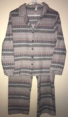 Mujer Talla XL GILLIGAN O'MALLEY PIJAMA Ropa de Dormir Juego de 2 Piezas FLEECE Gris Tostado NIC Foto 1 de 2