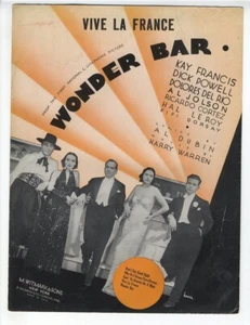 Partituras de la película Nation Name Al Jolson 1934 Vive La France Harry Warren - Imagen 1 de 1