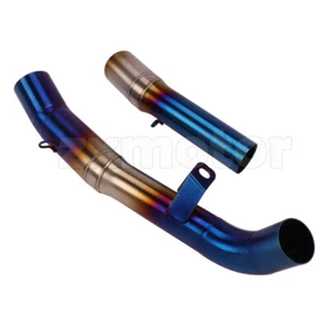Motorcycle Exhaust Middle Link Pipe For Kawasaki Z1000 2007 2008 2009 Blue - Picture 1 of 4
