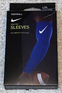 NIKE Pro Dri Fit 3.0 Compression Roya Blue Football Arm Sleeves Men S / M L / XL - Picture 1 of 5