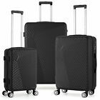 3-Pieces Hardside Luggage Set with Spinner Wheels Lightweight Suitcase TSA Lock