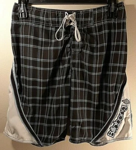 Billabong Men's Black, Blue & White Checks Board Shorts Swimsuit Size 32 - Picture 1 of 7