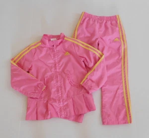 2pc Adidas Pink Zip Front Coat & Pants Set Windsuit sz 5 - Picture 1 of 1
