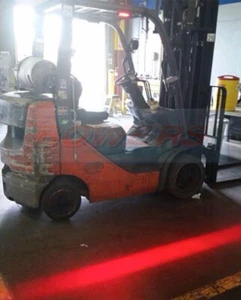 RED LED FORKLIFT TRUCK PERIMETER LINE SAFETY ZONE WARNING LIGHT LAMP 9v-80v - Picture 1 of 3