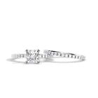 Diamond Wedding Ring Set Igi Gia 2.30 Ct Princess Cut Lab Created 14K White Gold