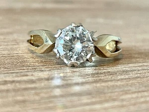 ANELLO da 1,38 ct. SOLITARIO BRILLANTE (naturale) ORO 585/14 CARATI vintage - Foto 1 di 3